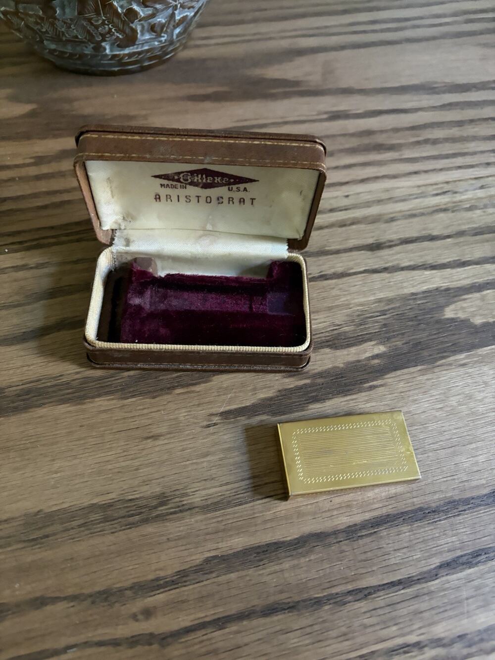 Antique 1930s Gillette Aristocrat Razor Box And Razor Case Only
